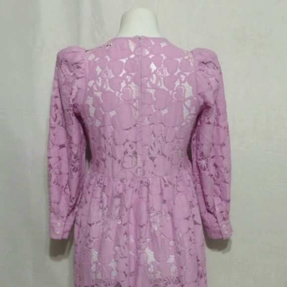 Mr. Larkin May Orchid Pink Cuore Lace Prairie Maxi Dress XS Romantic Designer - Picture 11 of 17